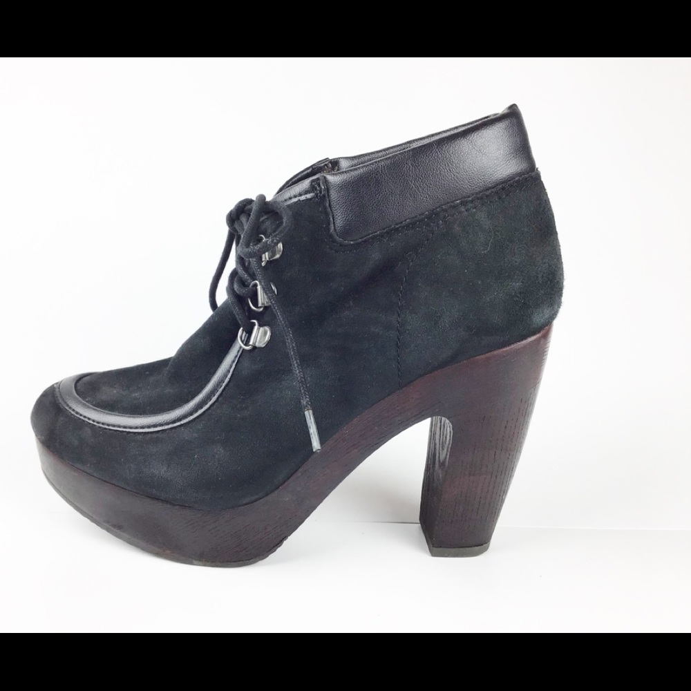 LUCKY BRAND PLATFORM BOOTIES WOODEN HEEL